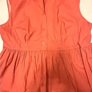 Kate Spade Sleeveless Coral Button-Up Top